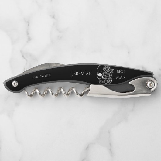 白黒ゴシック結婚花婿介添人 ソムリエナイフ (裏面)