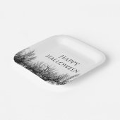 白黒ゴシック・ウッズハローウィンパーティ ペーパープレート (傾斜あり)