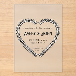 白黒ゴシッミニマルク結婚ズ アクリル招待状