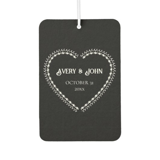 白黒ゴシッミニマルク結婚ズ カーエアーフレッシュナー (正面)