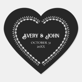 白黒ゴシッミニマルク結婚ズ ハートシール