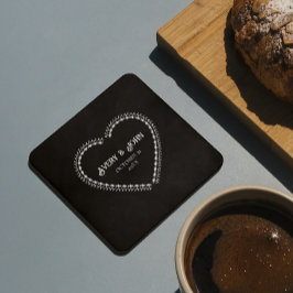 白黒ゴシッミニマルク結婚ズ ペーパーコースター