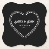 白黒ゴシッミニマルク結婚ズ ペーパーコースター (正面)