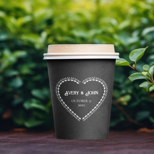 白黒ゴシッミニマルク結婚ズ 紙コップ