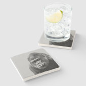 白黒ゴリラ ストーンコースター (横)