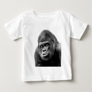 白黒ゴリラ ベビーTシャツ