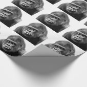 白黒ゴリラ ラッピングペーパー (角)