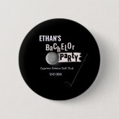 白黒ゴルファー ゴルフ バチェラー パーティー ゴルフィング 缶バッジ (正面)