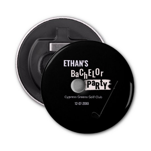 白黒ゴルファー – バチュラーパーティ – ゴルフ 栓抜き (正面)