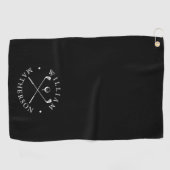 白黒ゴルフクラブの名パーソナライズされた称 ゴルフタオル (横)