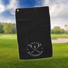 白黒ゴルフクラブの名パーソナライズされた称 ゴルフタオル