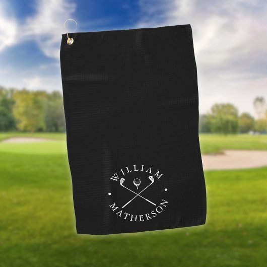 白黒ゴルフクラブの名パーソナライズされた称 ゴルフタオル
