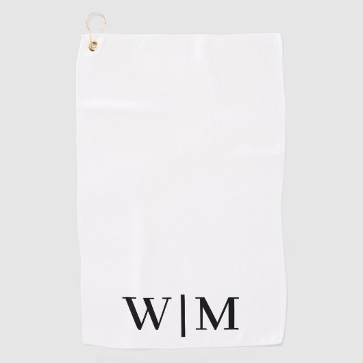 白黒ゴルフタパーソナライズされたオル ゴルフタオル (正面)