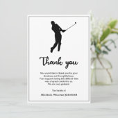 白黒ゴルフプレーヤー葬儀記念碑 サンキューカード (スタンド正面)