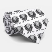 白黒ゴルフボールティークラブゴルファーのギフトタイ ネクタイ (ロール)