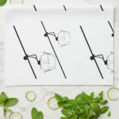 白黒ゴンドラのキッチンタオル キッチンタオル (折り畳み)