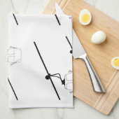 白黒ゴンドラのキッチンタオル キッチンタオル (四つ折り)