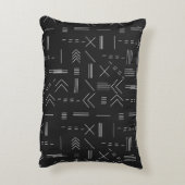 白黒ゴージャスモダンな幾何学模様 アクセントクッション (裏面(縦))
