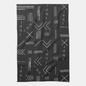 白黒ゴージャスモダンな幾何学模様 キッチンタオル (縦)