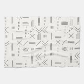 白黒ゴージャスモダンな幾何学模様 キッチンタオル (横)