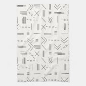 白黒ゴージャスモダンな幾何学模様 キッチンタオル (縦)