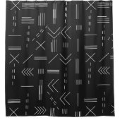 白黒ゴージャスモダンな幾何学模様 シャワーカーテン (正面)