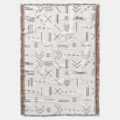白黒ゴージャスモダンな幾何学模様 スローブランケット (正面縦)