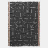 白黒ゴージャスモダンな幾何学模様 スローブランケット (正面縦)