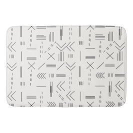 白黒ゴージャスモダンな幾何学模様 バスマット