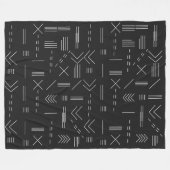 白黒ゴージャスモダンな幾何学模様 フリースブランケット (正面(横))