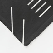 白黒ゴージャスモダンな幾何学模様 フリースブランケット (角)