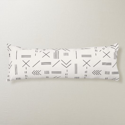 白黒ゴージャスモダンな幾何学模様 ボディピロー (正面)