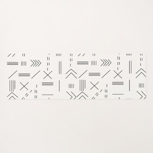 白黒ゴージャスモダンな幾何学模様 ヨガマット (裏面(横))