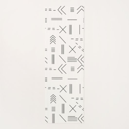 白黒ゴージャスモダンな幾何学模様 ヨガマット (裏面)