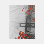 白黒ゴールデンゲートブリッジ フリースブランケット (正面)