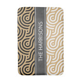 白黒ゴールデンシー海波パターン バスマット (正面縦)