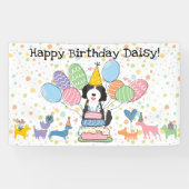 白黒ゴールデンドルドッグバースデーパーティー 横断幕 (横)