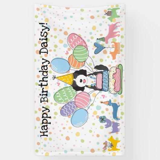 白黒ゴールデンドルドッグバースデーパーティー 横断幕 (縦)