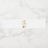 白黒ゴールデンフラワーリースモノグラムイニシャル ペットボトルラベル (シングルラベル)