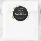 白黒ゴールドフォイルあなたのロゴ体バターラベル ラウンドシール (バッグ)