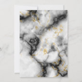 白黒ゴールドフォイルアガテマーブル結婚ズ 招待状 (裏面)