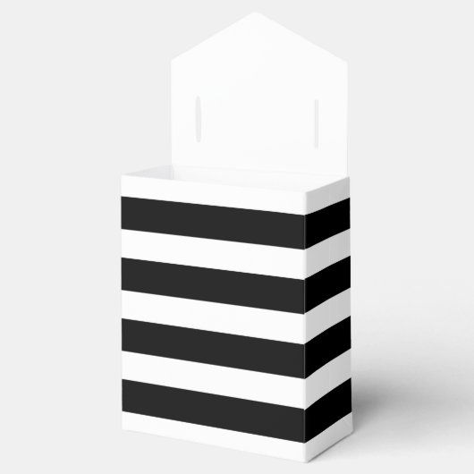 白黒ゴールドフォイルストライプのパーティーの好意ボックス フェイバーボックス (オープン)