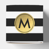 白黒ゴールドフォイルストライプのパーティーの好意ボックス フェイバーボックス (上部)