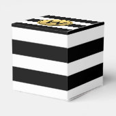 白黒ゴールドフォイルストライプのパーティーの好意ボックス フェイバーボックス (裏面サイド)