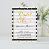 白黒ゴールドフォイルハートブライダルシャワー 招待状 (スタンド正面)