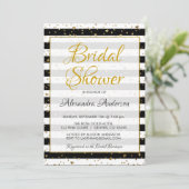 白黒ゴールドフォイルハートブライダルシャワー 招待状 (スタンド正面)