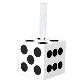 白黒サイコロクリスマスキューブオーナメント キューブオーナメント (正面アングル)