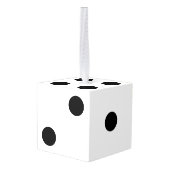 白黒サイコロクリスマスキューブオーナメント キューブオーナメント (裏面アングル)