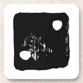 白黒サイコロ#2 Linocut コースター