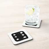 白黒サイコロ#6 Linocut コースター (右側)